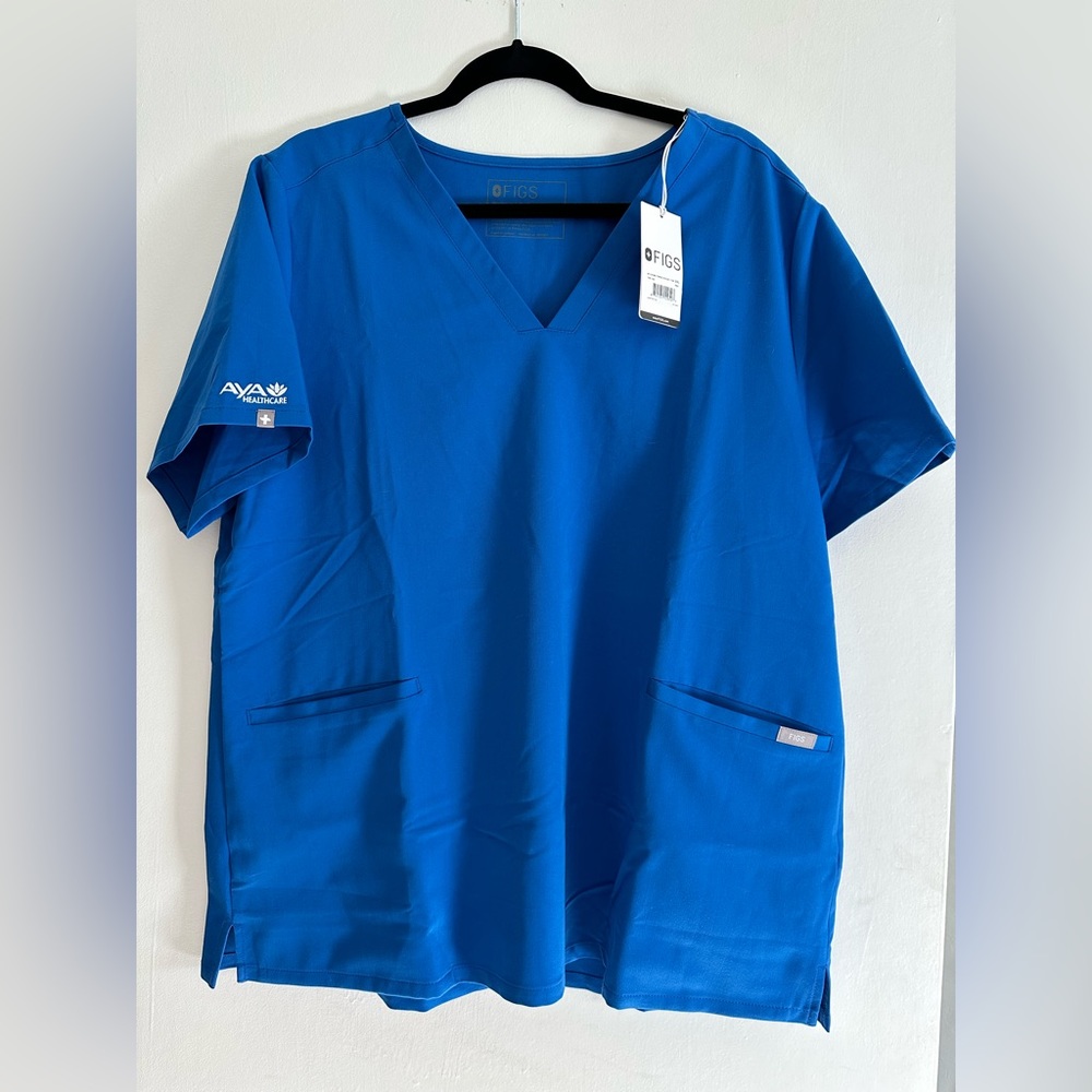 FIGS 2XL ROYAL BLUE CASMA THREE-POCKET TOP FW1100